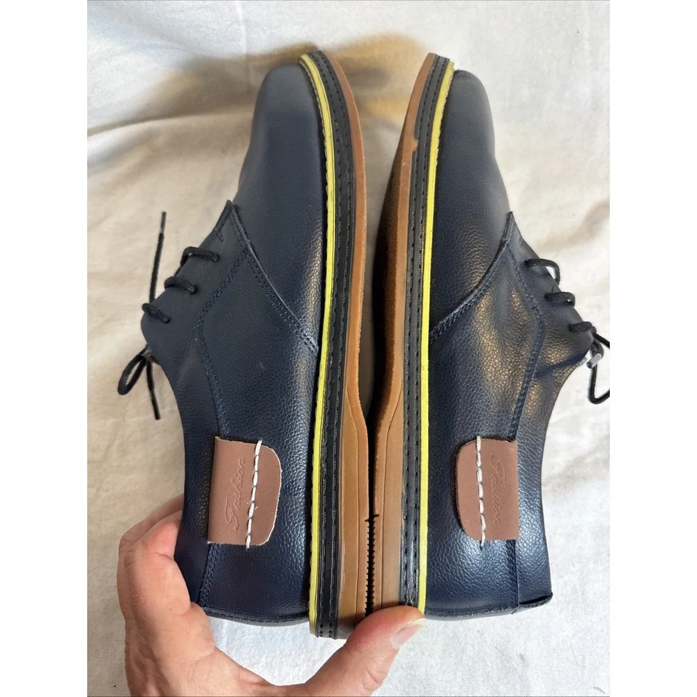 Leather Dress Shoes Lace Up Zero Gravity Cody‎ James Insoles Men's 10.5 Dk Blue